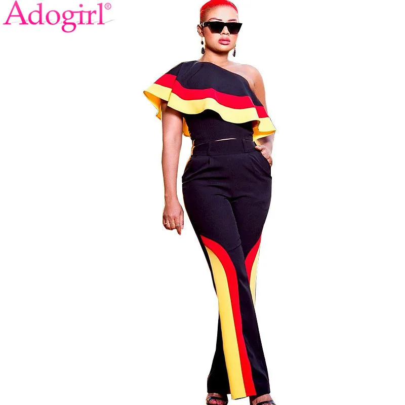 Adogirl цветной лоскутный Женский Повседневный комплект из двух предметов 2020