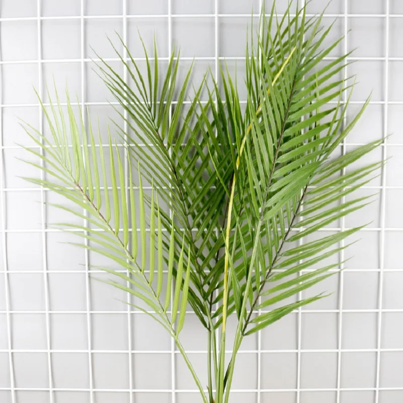 

75CM Green Artificial Palm Leaf Plastic Plants Garden Home Decorations Scutellaria Tropical Tree Fake Plant DIY Living room deco