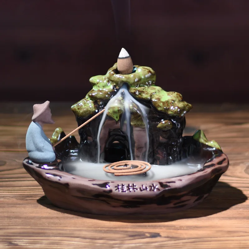 

Креативная горелка для благовоний с водопадом, керамическая курильница, масляный диффузор, подставка для благовоний, подставка, домашний д...