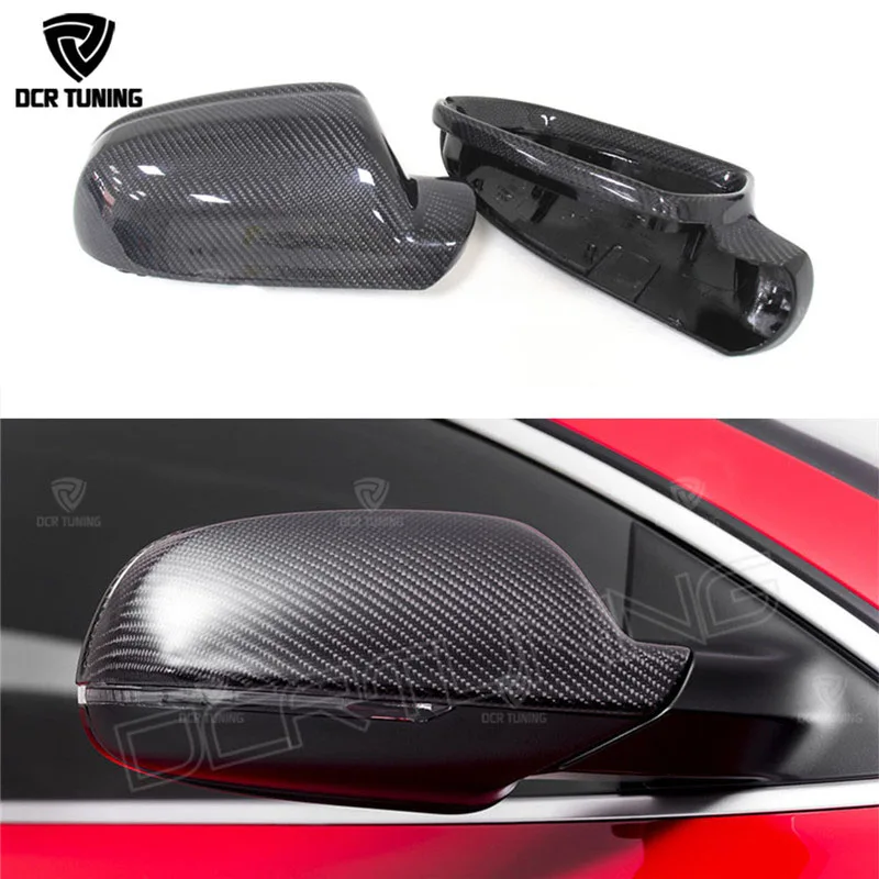 For Audi A4 B8.5 A5 S5 RS5 Carbon Fiber Rear View Side Mirror Cover Replacement Without Lane Assit & With side assit 2010 - 2016
