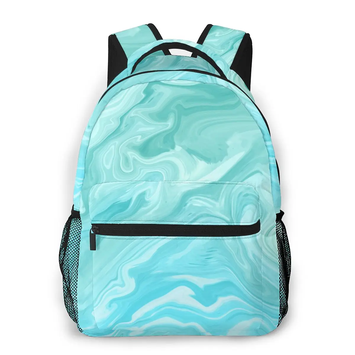 

Backpack Women Shoulder Bag For Teenage Girls Green And Teal Marble Bagpack Female Ladies School Backpack