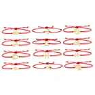 Женский плетеный браслет с фианитами, красный браслет с 12 созвездиями из латуни