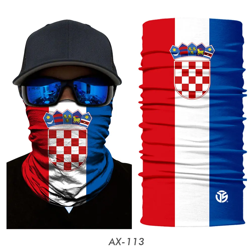 Croatia 3D волшебный шарф, США, Национальный Флаг Испании, Россия, гетры для шеи, летняя трубчатая маска для лица, повязка на голову, бандана, шарфы для мужчин и женщин - Цвет: Croatia