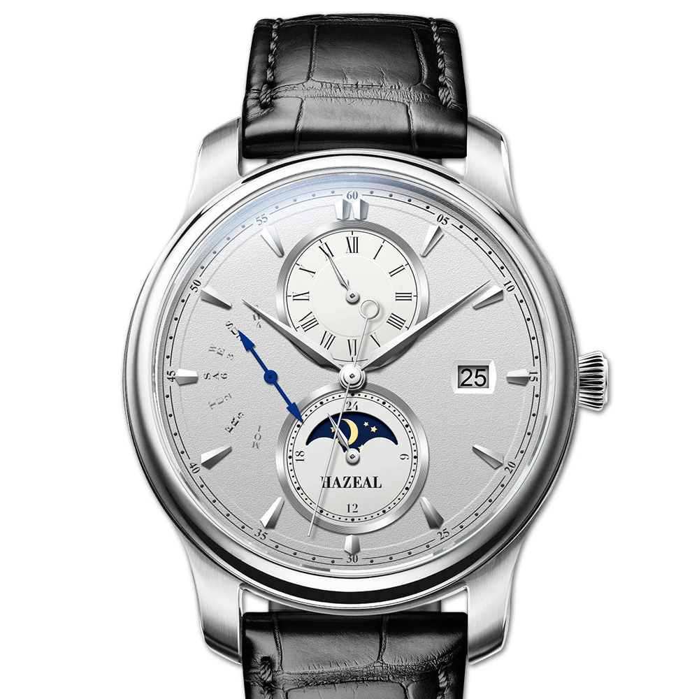 Часы наручные HAZEAL Мужские автоматические механические с автоподзаводом кожаным