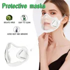 Прозрачная противотуманная маска для лица Mascarilla многоразовая дышащая прозрачная прочная маска для рта из поликарбоната пластиковая маска для рта против срыгивания
