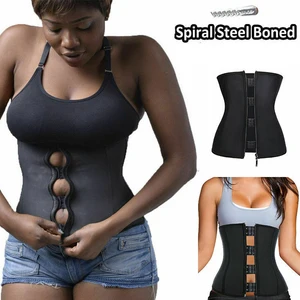 Корсет женский латексный на молнии и крючках, утягивающий пояс, утягивающий пояс, черный, большие размеры