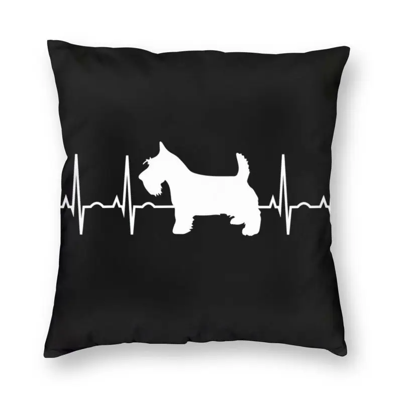

Шотландского терьера собака "кардиограмма сердца", Наволочка на подушку размером 45*45, декоративная дома декоративные 3D печать Скотти Подушк...