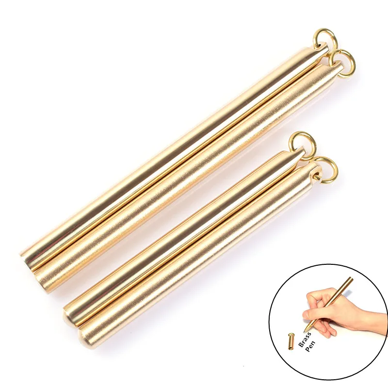 Латунная золотая ручка-карандаш в стиле ретро ручка из чистого металла