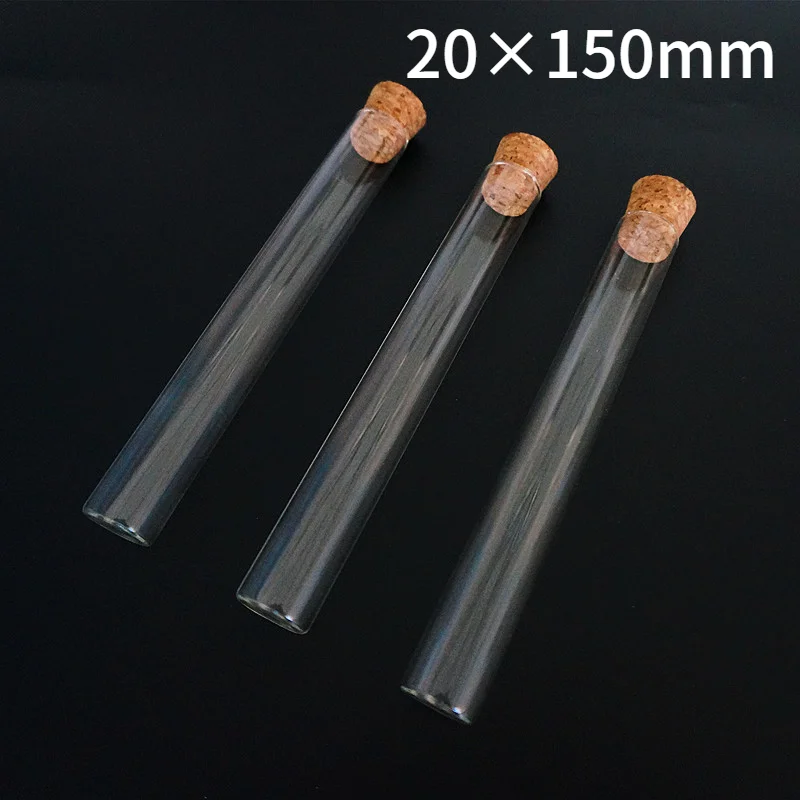24 шт./лот 20x150 мм Стеклянная трубка с плоским дном пробкой|glass tube|tube glasstubes with cork |