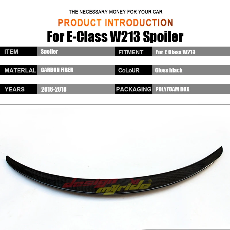 W213 Spoiler Rear Wing Carbon fiber spoiler Replacement AEAMG style for Mercedes E Class E200 E250 E300 E350 E400 2016-in | Автомобили и