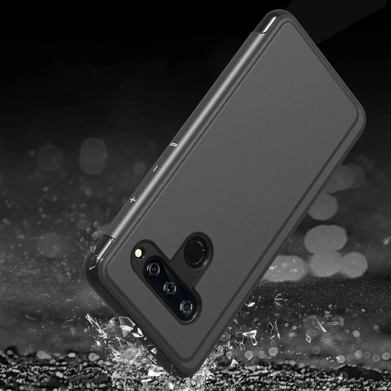 Зеркальный прозрачный умный чехол-книжка для LG G8 G8S ThinQ G820 V30 V40 кожаный