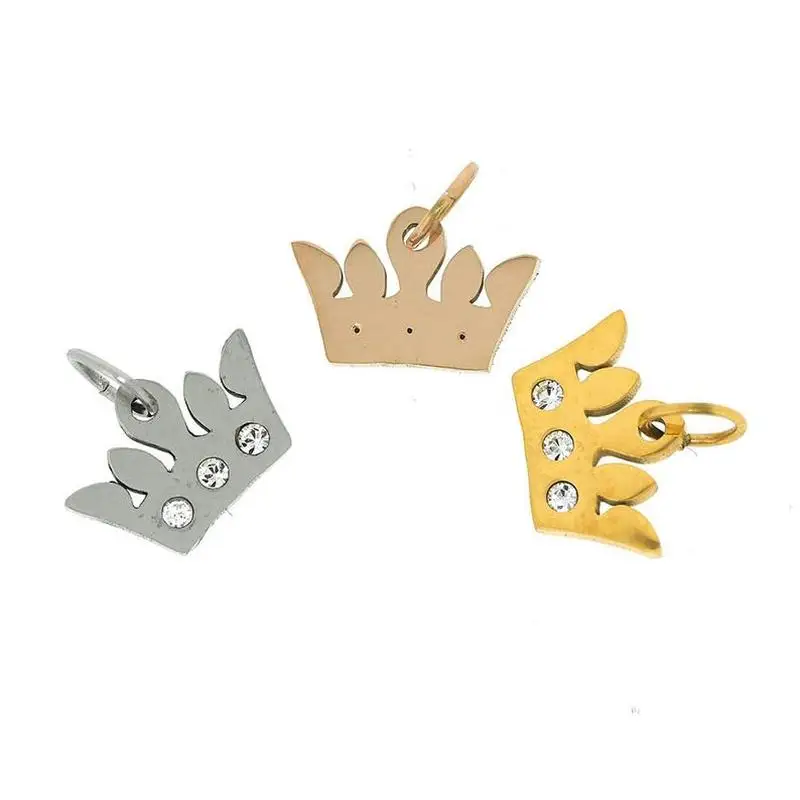 Волшебная рыбка модная Корона из нержавеющей стали Мини Подвеска ювелирные