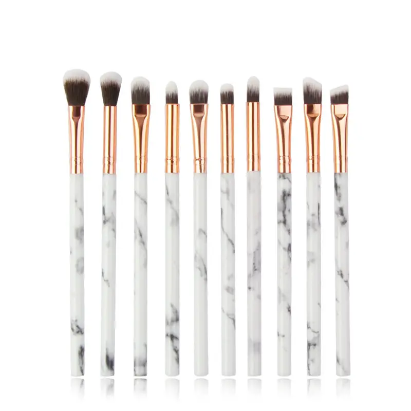 10pcs White gray Makeup brushes set pro 10/20Pcs Multifunctional Brush Marbling EyeShadow Blending Eyeliner Eyelash Eyebrow Brush For Makeup Tool - Handle Color: 10pcs White gray
