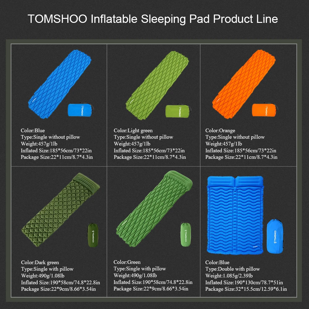 TOMSHOO коврик для кемпинга на открытом воздухе с подушкой пляжное одеяло
