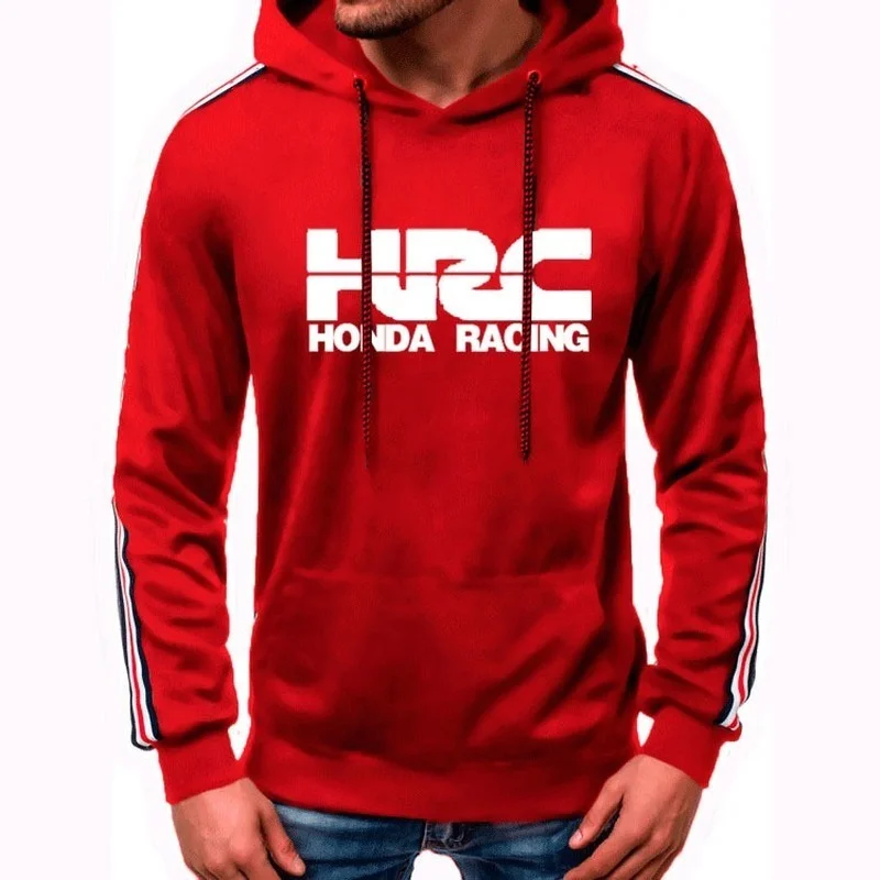

New spring Men's Hoodie HRC Car Logo Printed High Quality Cotton Striped Solid color Men's sweatshirt clothing