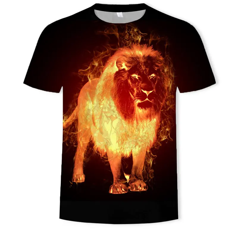 

2021 Fashion New Brand Tiger Printed Animal 3D Printed T-Shirt High Quality Men's Street Oversized Hip Hop T-Shirt