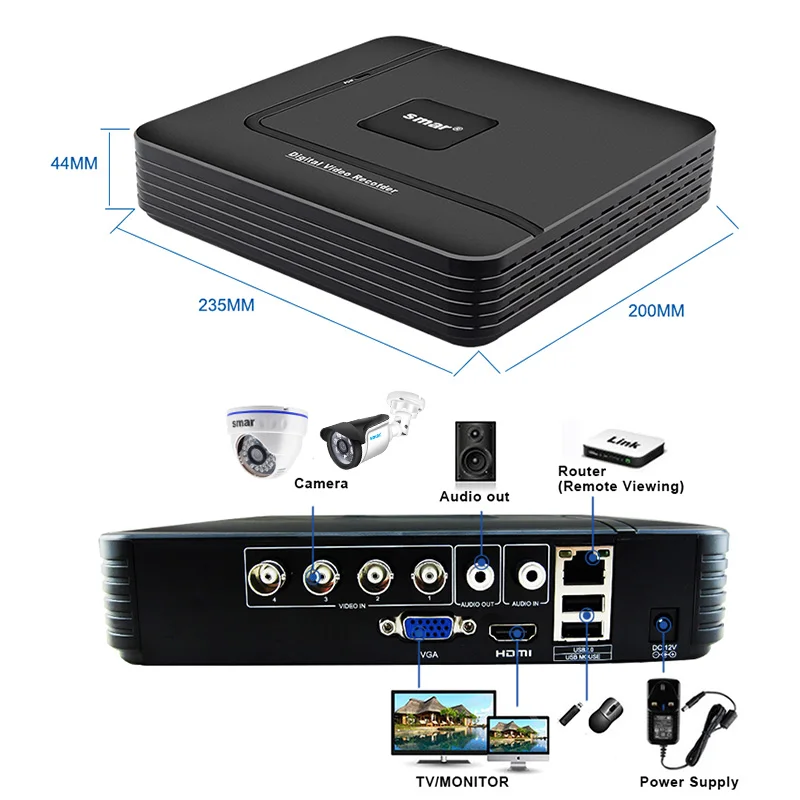 Sm4ch AHD DVR комплект 720 P/1080 P CCTV камера системы Водонепроницаемый Открытый День и ночь камера безопасности системы видеонаблюдения