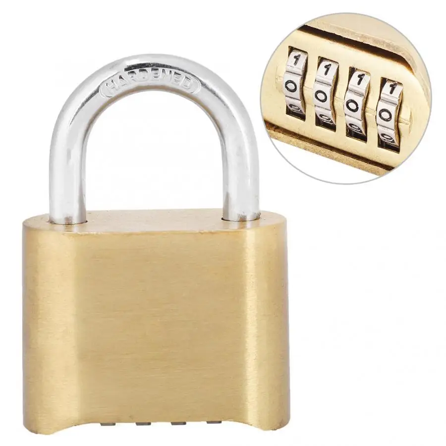 Замок двери 4 цифры Dail устойчивый к ржавчине латунный замок с паролем