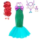 Новинка, костюм Ариэль для девочек, детский нарядный костюм маленькой принцессы Русалочки, Детская летняя пляжная одежда, одежда для дня рождения