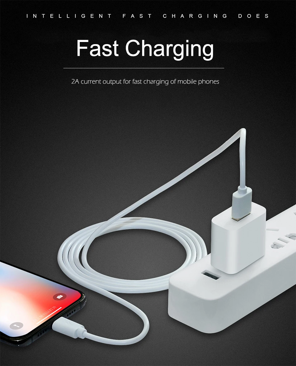 IOS кабель для передачи данных USB кабель для зарядки мобильных телефонов 5V2A Быстрая зарядка 0,25 м 0,5 м 1 м 1,5 м 2 м 3 м провод для смартфонов
