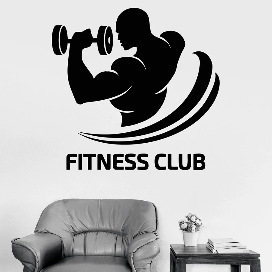 Настенная Наклейка в тренажерный зал Фитнес клуб логотип бодибилдинг спортивные