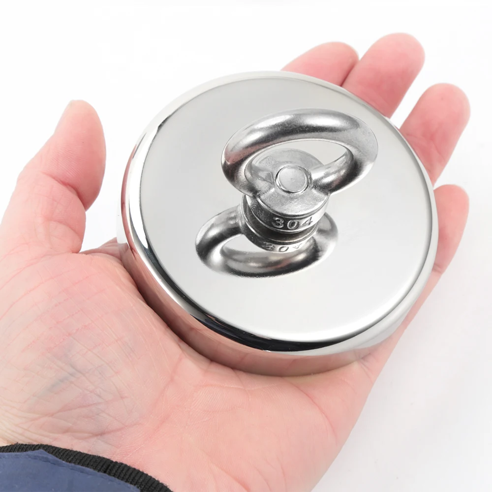 Мощный неодимовый магнит из сплава NdFeB с кольцом для подъема предметов со дна