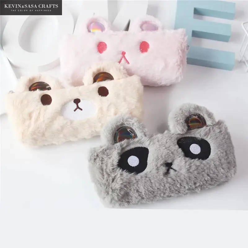 Новый плюшевый чехол карандаш с кроликом Большой Вместительный для школьной