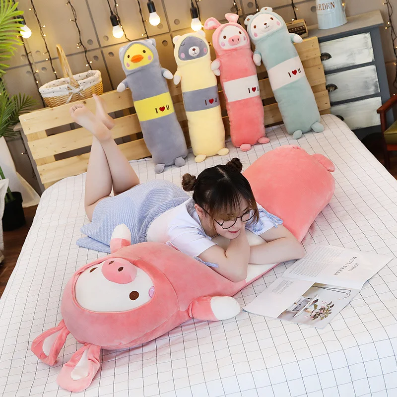 

65/90/120cm Soft Animal Cartoon Pillow Cushion Cute Teddy Bear Pig Duck Plush Cosplay Toy Stuffed Cushion Lovely Kids Gift