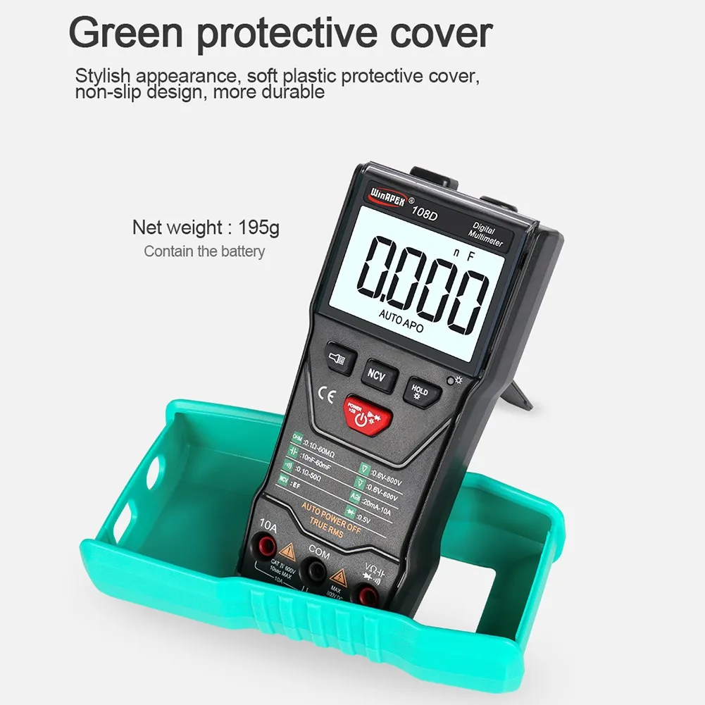 

WinAPEX 108D Smart One-key Counting Multimeter, Mini Compact And Convenient Function Full Flashlight
