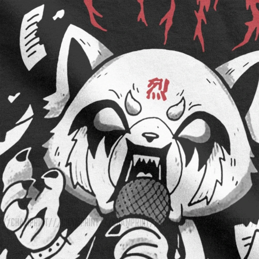 Мужская футболка Aggretsuko Aggressive Retsuko Karaoke Rage Mood топы из чистого хлопка Уникальные