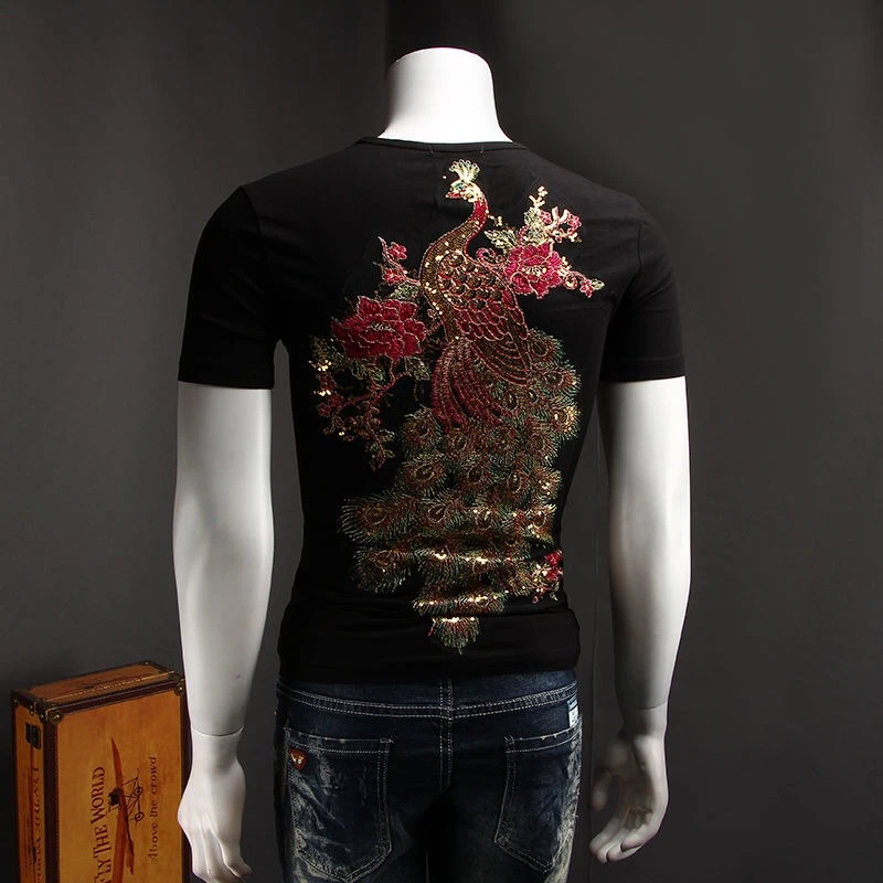 

Fashion men's high quality embroidery men's street high quality 100% cotton round neck short sleeve T-shirt bottoming shirt