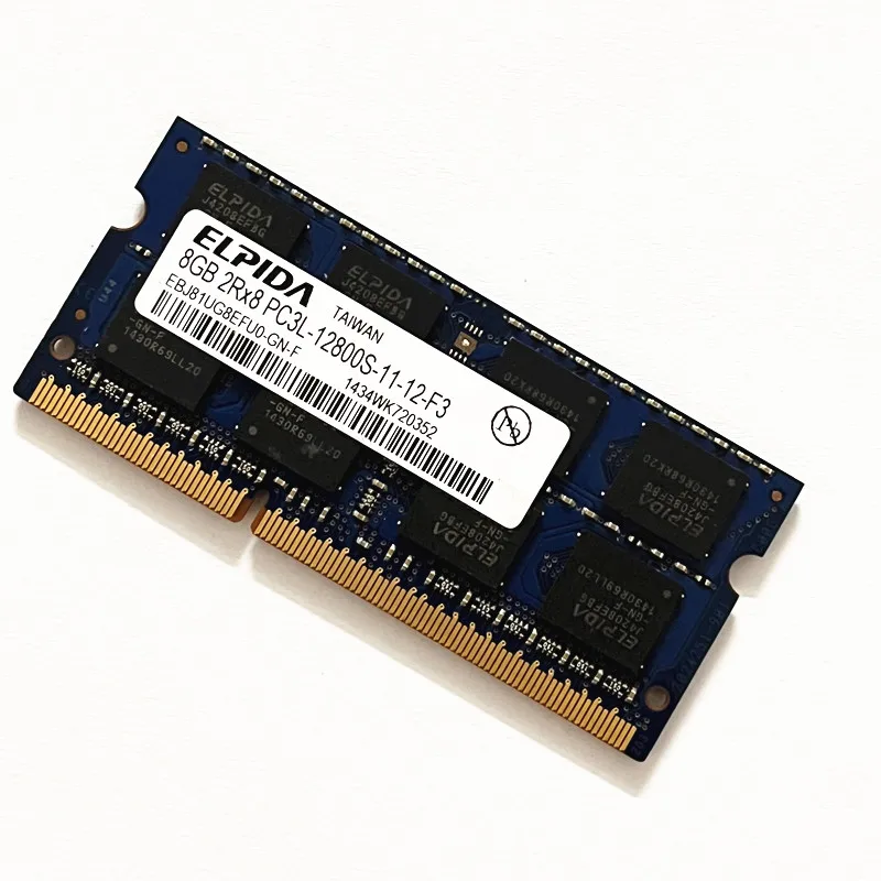 elpida ddr3 rams 8gb 1600mhz laptop memory ddr3 8gb 2rx8 pc3l 12800s 11 sodimm 204pin 1 35v free global shipping