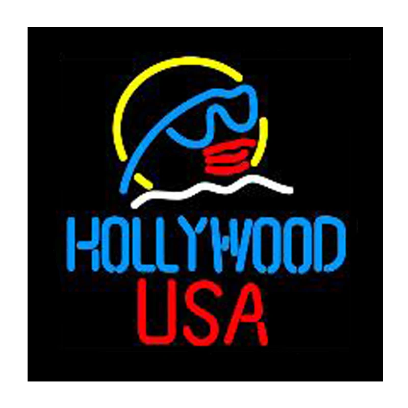 HOLLYWOOD USA Film Star Custom Handmade Real Glass Tube Bar KTV Party Firms Store Advertise Decoration Display Neon Sign 16“X16&quot |