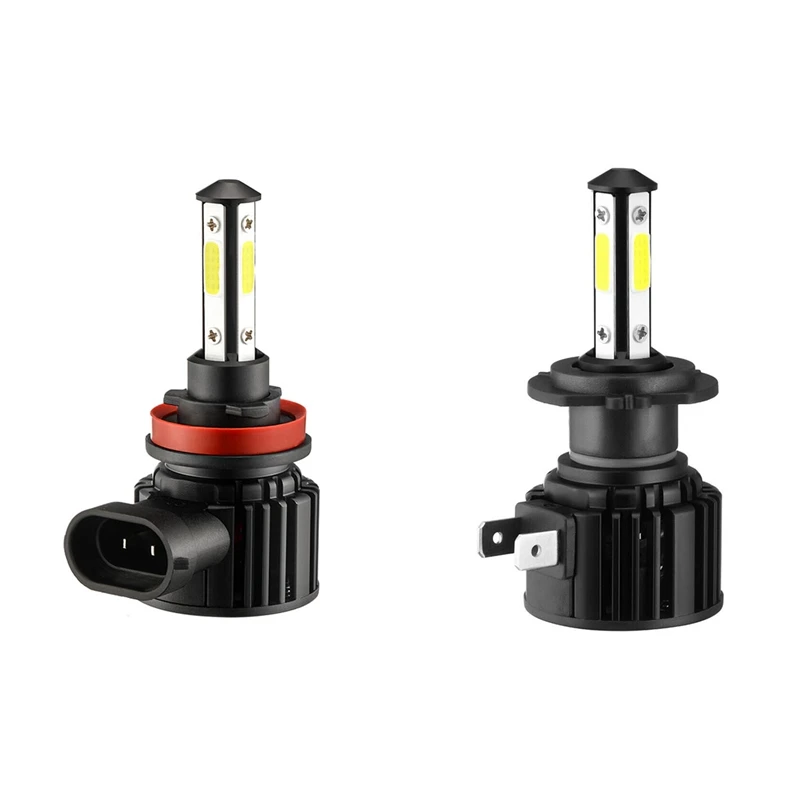 

2x F8 4-Side Glow LED Car Headlight Automobile LED Lamp Upgrade Section Universal Car Headlight H8/H9/H11 & H7