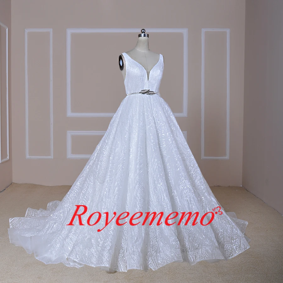 2020 роскошное свадебное платье Royeememo ТРАПЕЦИЕВИДНОЕ без рукавов новый дизайн |