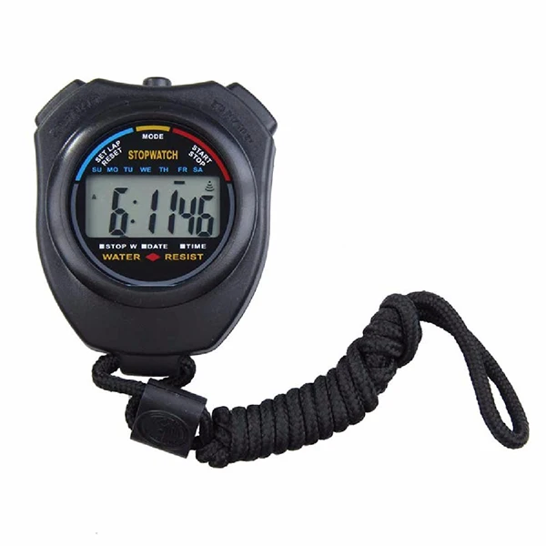 

ABS Waterproof Digital Professional Handheld LCD Chronograph Handheld Sports Stopwatch Timer Stop Watch With String