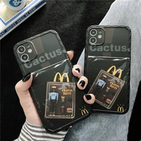 funny simple plastic bag mccute label phone case for iphone 12 11 pro x xr xs max 7 8 plus straight edge soft silicon cover