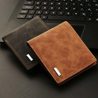 65 dropshippingmens card holder retro imitation leather multi slot short wallet credit card wallet cash clip
