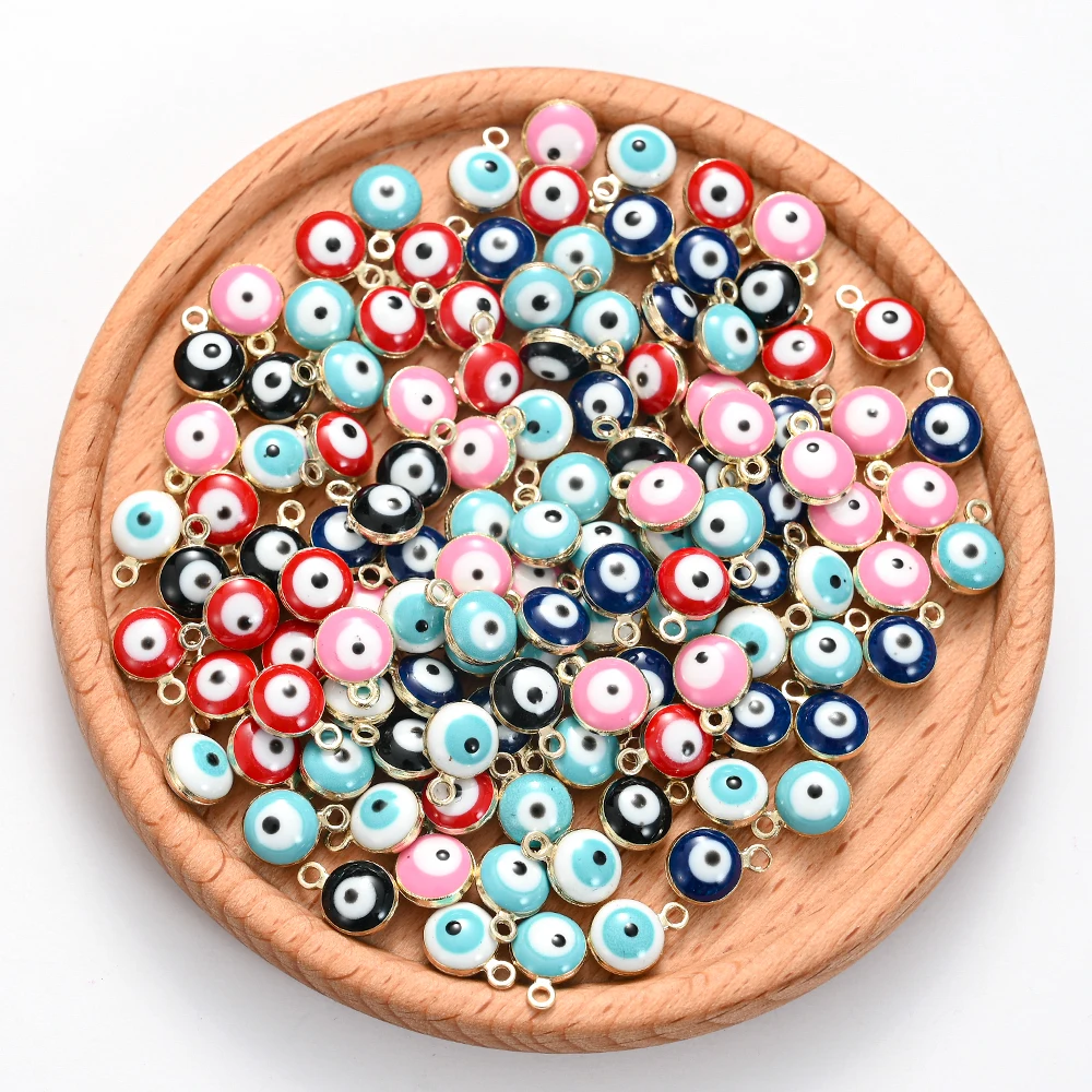 10 шт. разноцветные эмалевые подвески из сплава сглаза для изготовления ювелирных