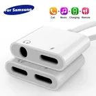 2 в 1 зарядный адаптер с портом Type C на 3 5 Jack для Samsung Note 10 Plus S21 S20 Fe Note 20 Ultra USB C сплиттер двойной конвертер Type-c