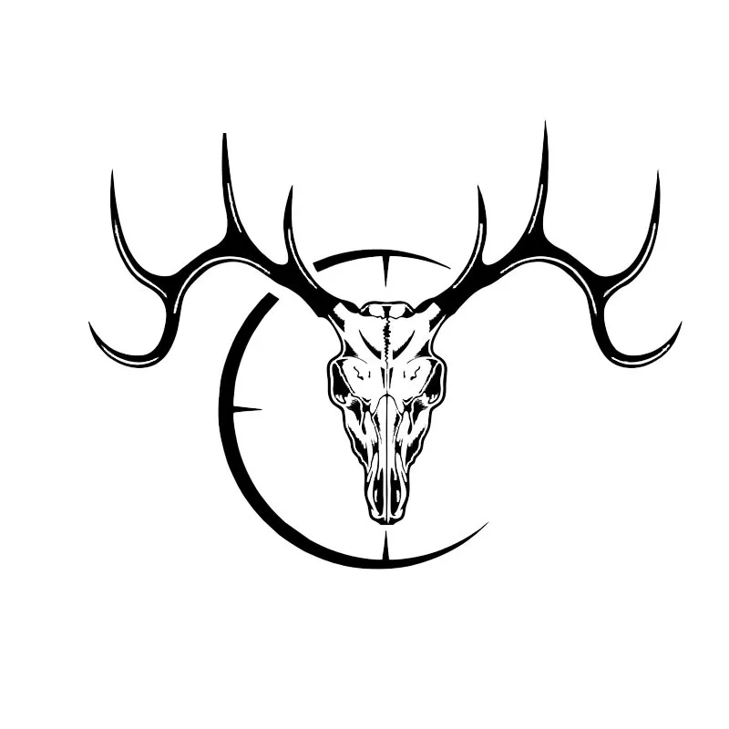 

Car Stickers Funny Deer Hunter Skull Gun Range Graphic Car Decoration Stickers Creative for Various Models, 18cm*14cm