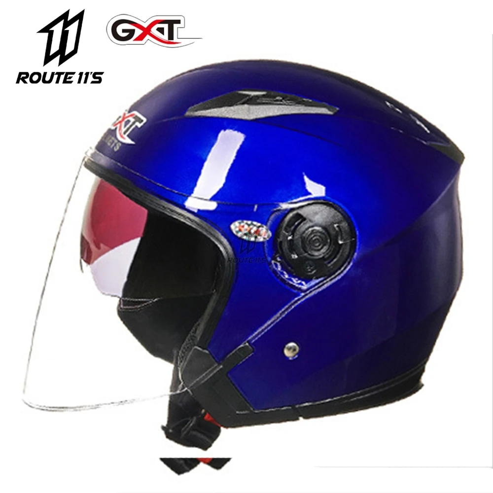 

Мотоциклетный шлем GXT для мужчин и женщин, защитный шлем из АБС-пластика на пол-лица, с двойными стеклами