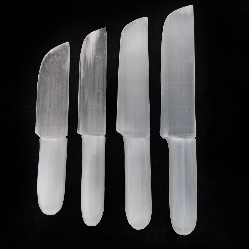 Ручной нож из натурального селенита кварцевый кристалл кинжал ручка резьба