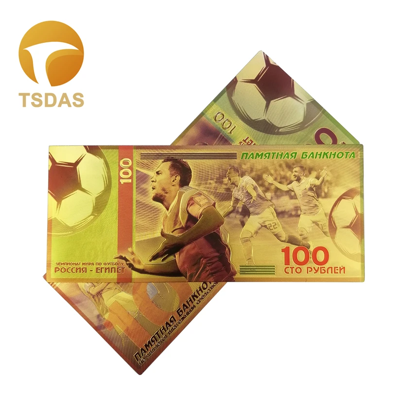 Банкноты российские 10 шт./лот коллекция футбольных болельщиков 100 рублей 2018