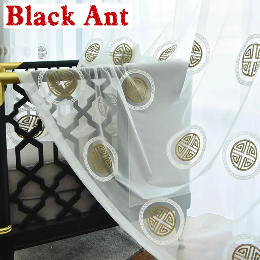 Китайский Стиль прозрачные Шторы для Гостиная чистая Кухня балкон Тюль с