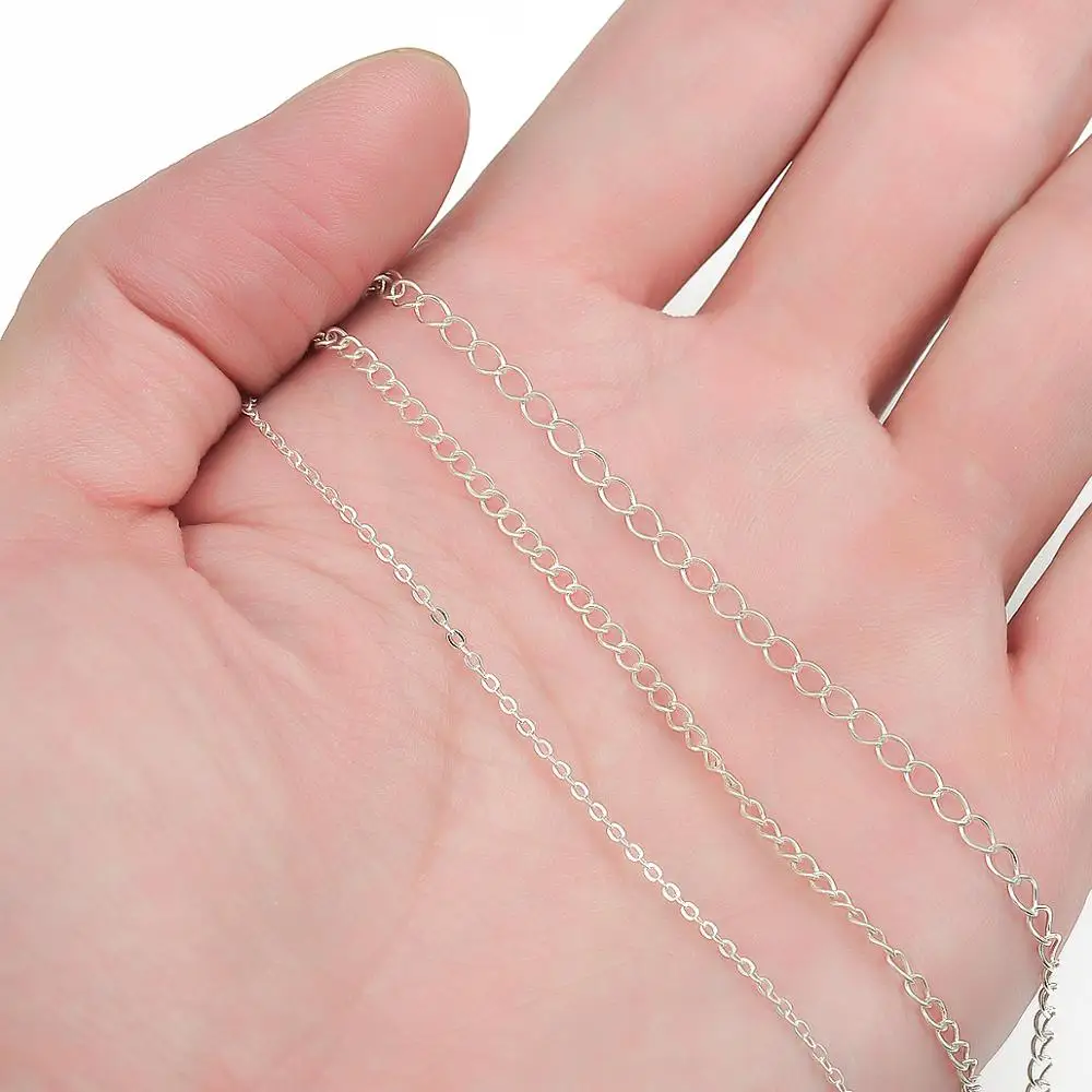 925 Sterling Silver Findings 50cm/lot Open Link Chain Tail Extender For DIY Jewelry Making Necklace Bracelet Accessories | Украшения и