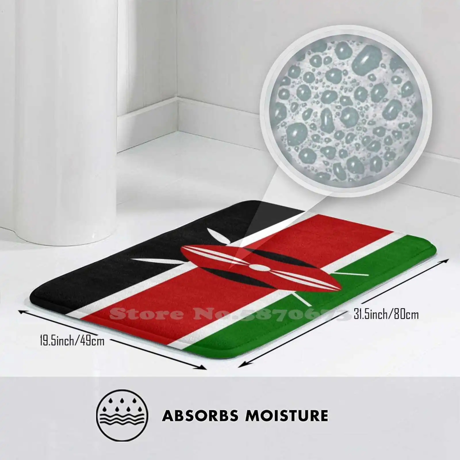 Коллекция кенийских флагов 3D мягкий нескользящий коврик для ног кенийский флаг