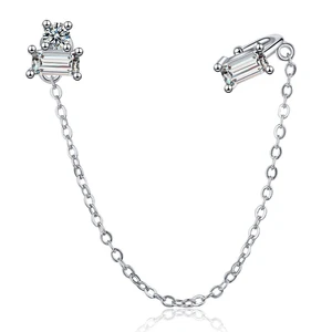 Zirconium diamond ear bone clip earrings temperament one-piece earrings female simple cold style earrings