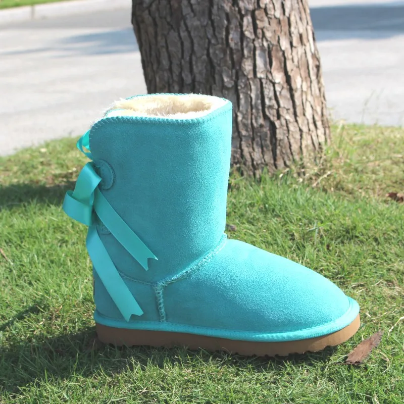 Женские Водонепроницаемые сапоги из натуральной воловьей кожи теплые зимние до