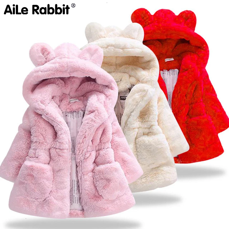 R&Z 2019 New Winter Baby Girls Clothes Faux Fur Fleece Coat Pageant Warm Jacket Xmas Snowsuit Baby Hooded Jacket Outerwear